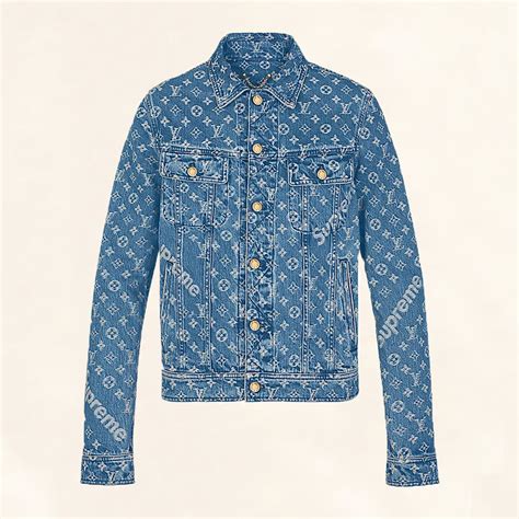 supreme lv denim jacket replica|louis vuitton supreme jacket price.